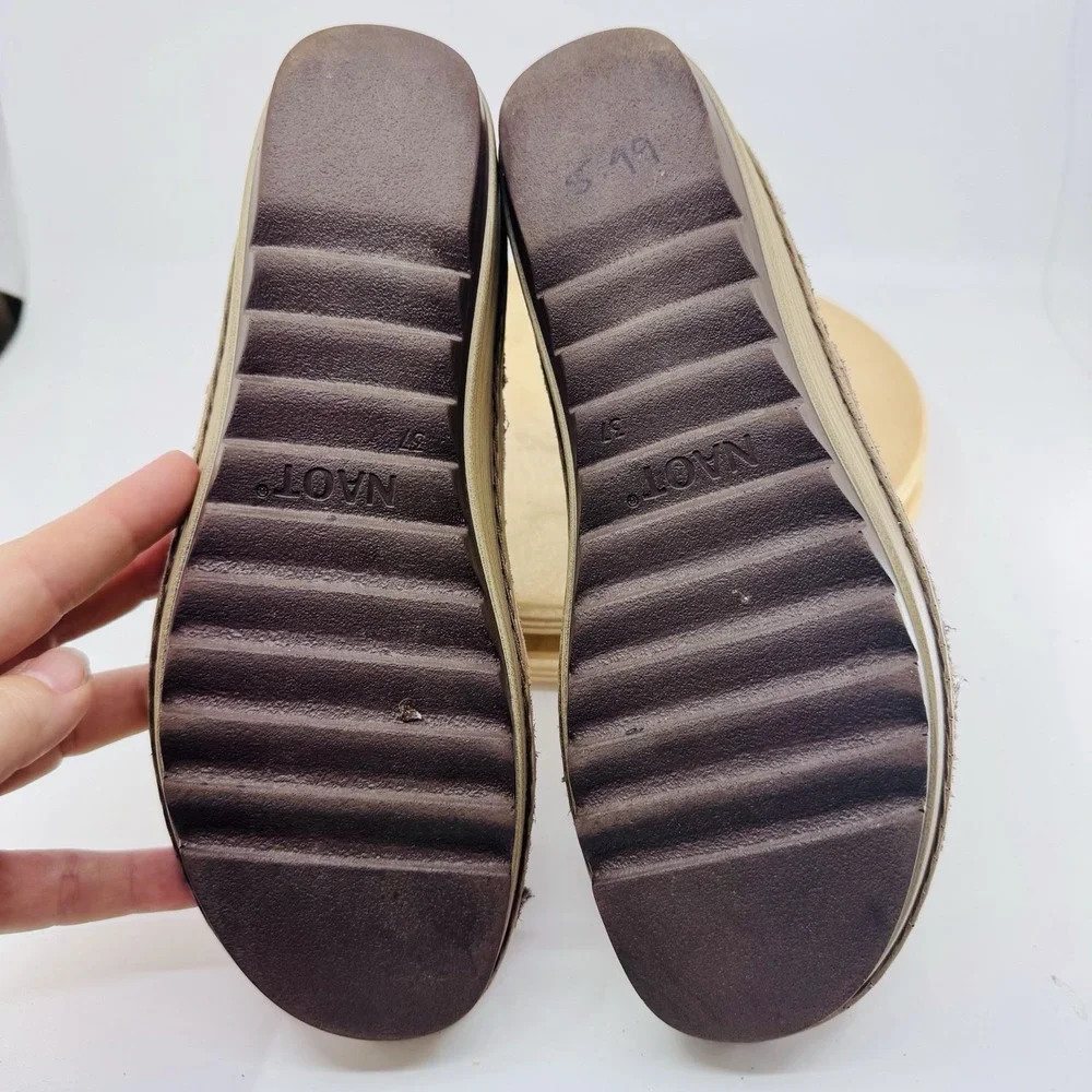 Naot Leather Yarrow Wedge Comfort Sandal Womens 6 37 Gladiator Shoes Lace Gray